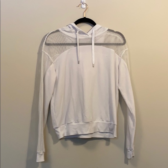 White hoodie, half mesh sleeves - Picture 1 of 4